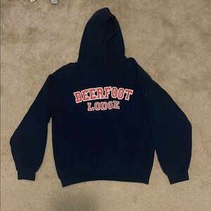 Dark Blue Old Logo Deerfoot Lodge Hoodie
